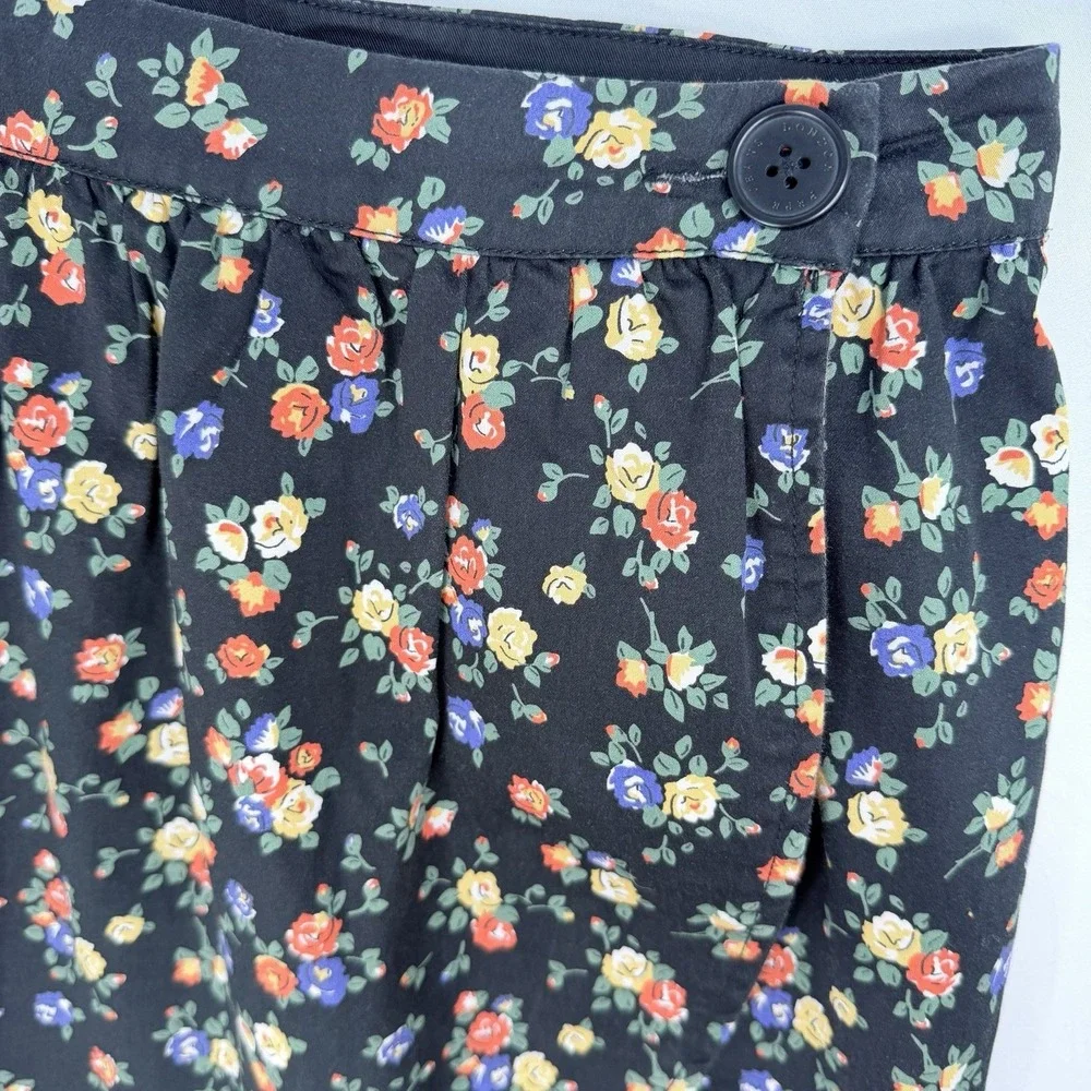 Vintage Pepe Jeans wrap Mini Skirt Floral print Black & Multicolor SZ-M